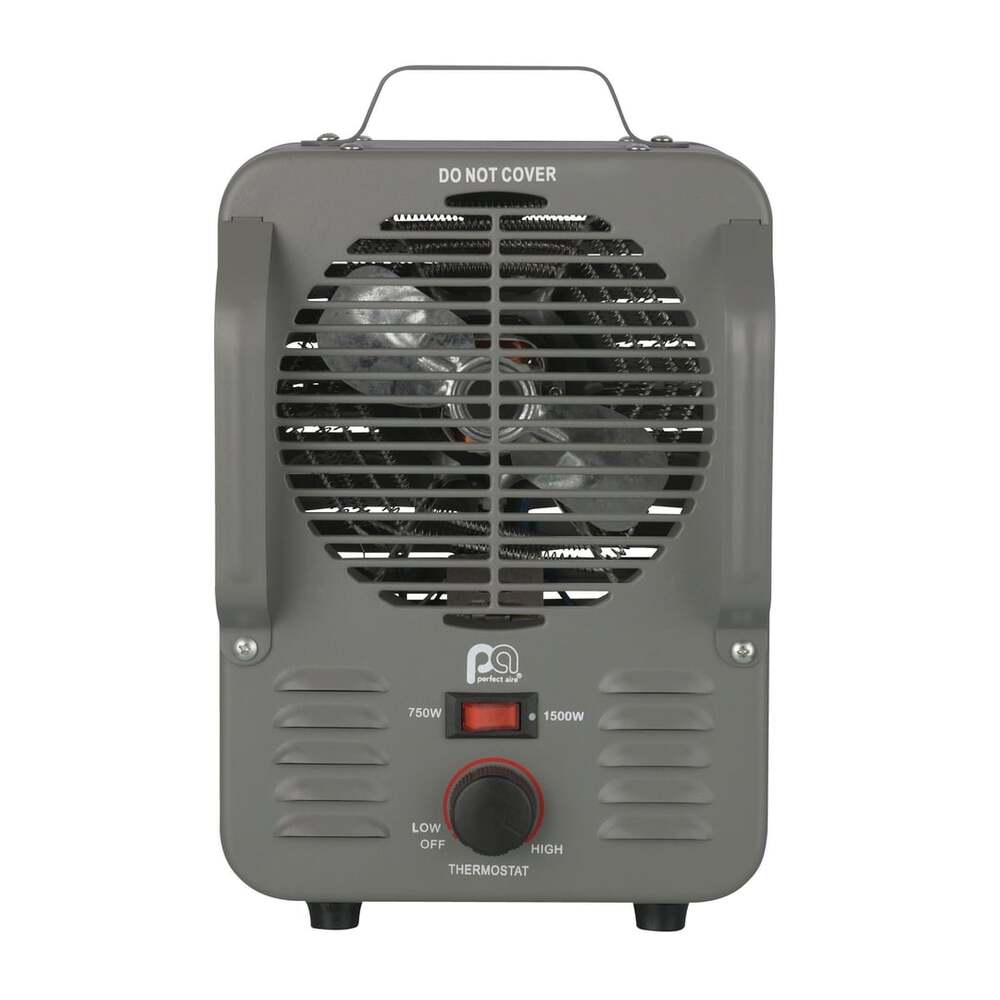 Perfect Aire 1500W Electric Utility Space Heater, Industrial Gray - New